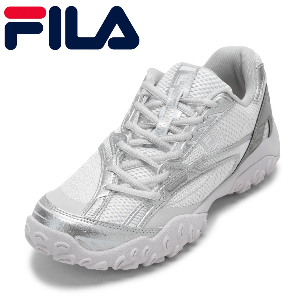 【全品P5倍！21日～24日】フィラ FILA FM0100987031 レディース靴 靴 シューズ 2E スニーカー クッション性 F/ECHAPPEMSV2 抗菌 防臭 ローカットスニーカー 人気 ブランド ホワイト&times;シルバー｜靴・チヨダ店