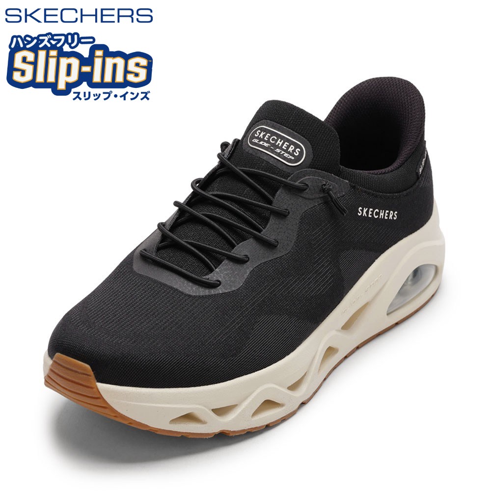 【全品P5倍!17日09:59まで】スケッチャーズ SKECHERS 183421 メンズ靴 靴 シューズ 2E スニーカー ハンズフリー スリップインズ 通気性 メッシュ UNO GLIDE-STEP ストレッチ ローカットスニーカー 人気 ブランド ブラック