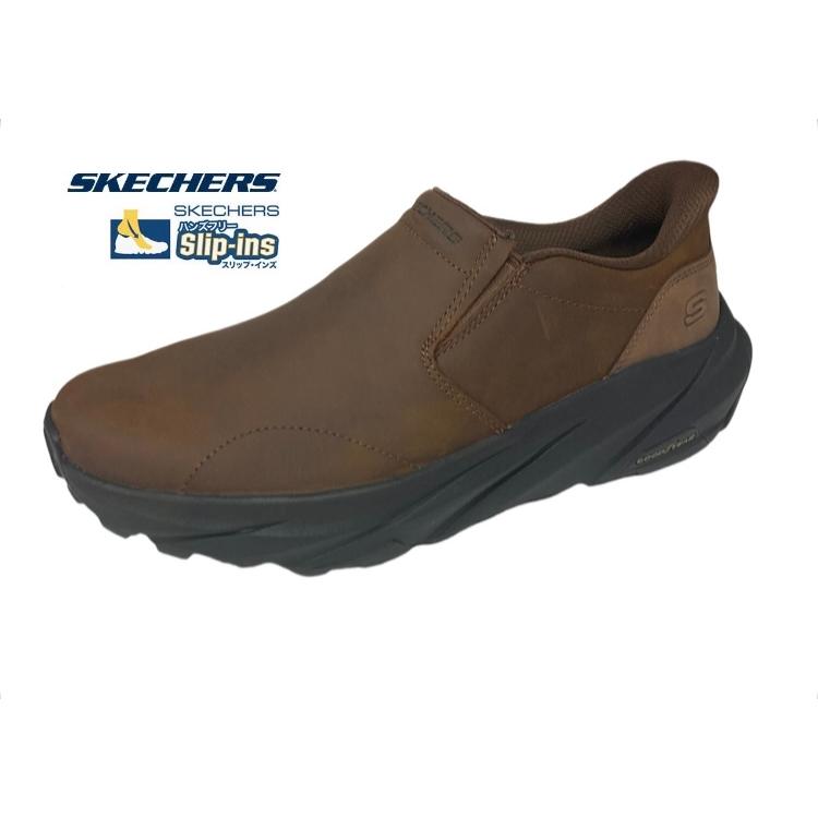 スケッチャーズ スリップインズ メンズ レザーシューズ SKECHERS CONNER - RAYNE｜ハンズフリー スリップイン 革靴 防滑加工 スニーカー 205547 CDB