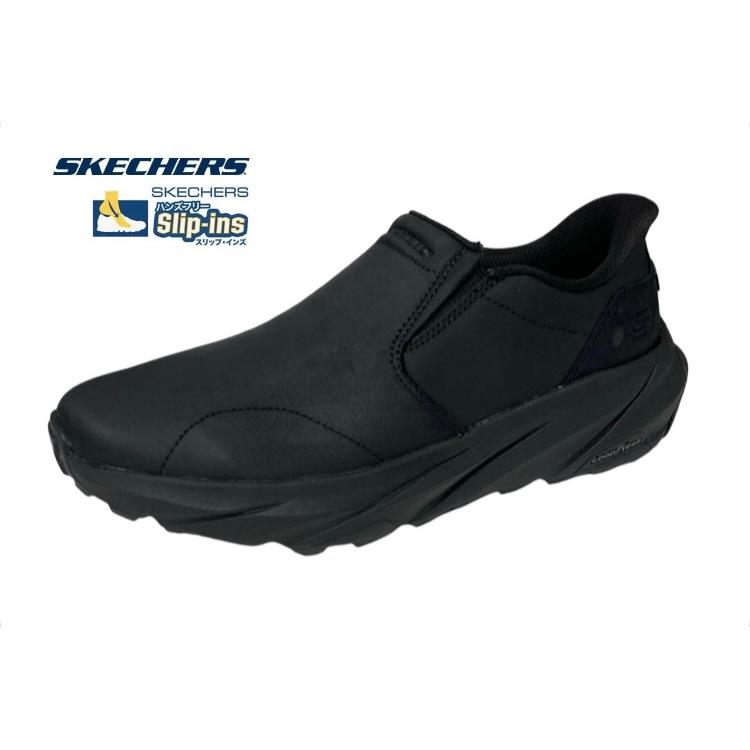 スケッチャーズ スリップインズ メンズ レザーシューズ SKECHERS CONNER - RAYNE｜ハンズフリー スリップイン 革靴 防滑加工 スニーカー 205547 BBK