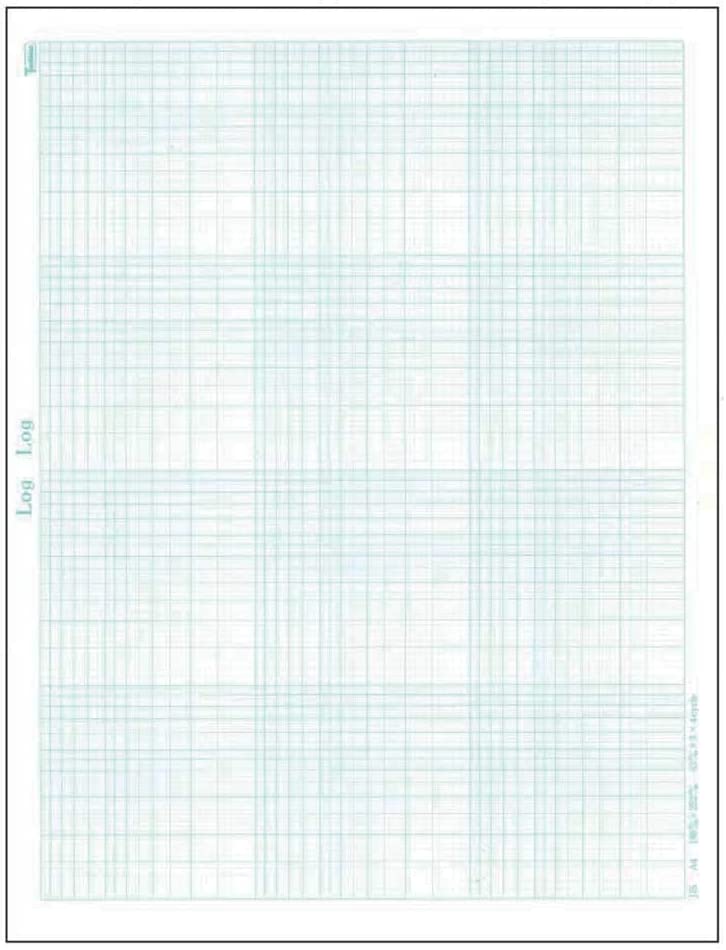 グラフ用紙 3x4単位対数目盛 50枚入 63mm 81 4g Log Log M2 べき関数 アイ色 グラフサイズ 上質紙 両対数グラフ 上等 両対数グラフ