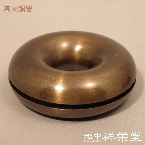越中祥栄堂製 高岡 唐銅蓋置 駅鈴 ケース入り 茶道具
