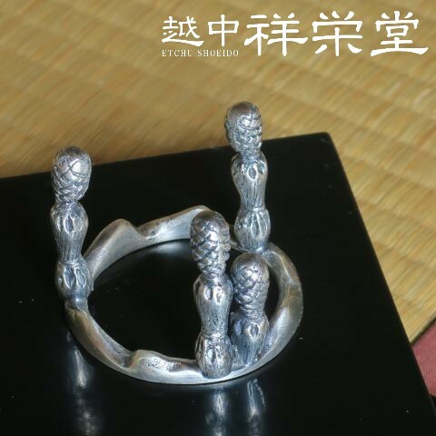 【日本製】金谷宗林作 高岡 唐銅蓋置 土筆 銀M|越中祥栄堂