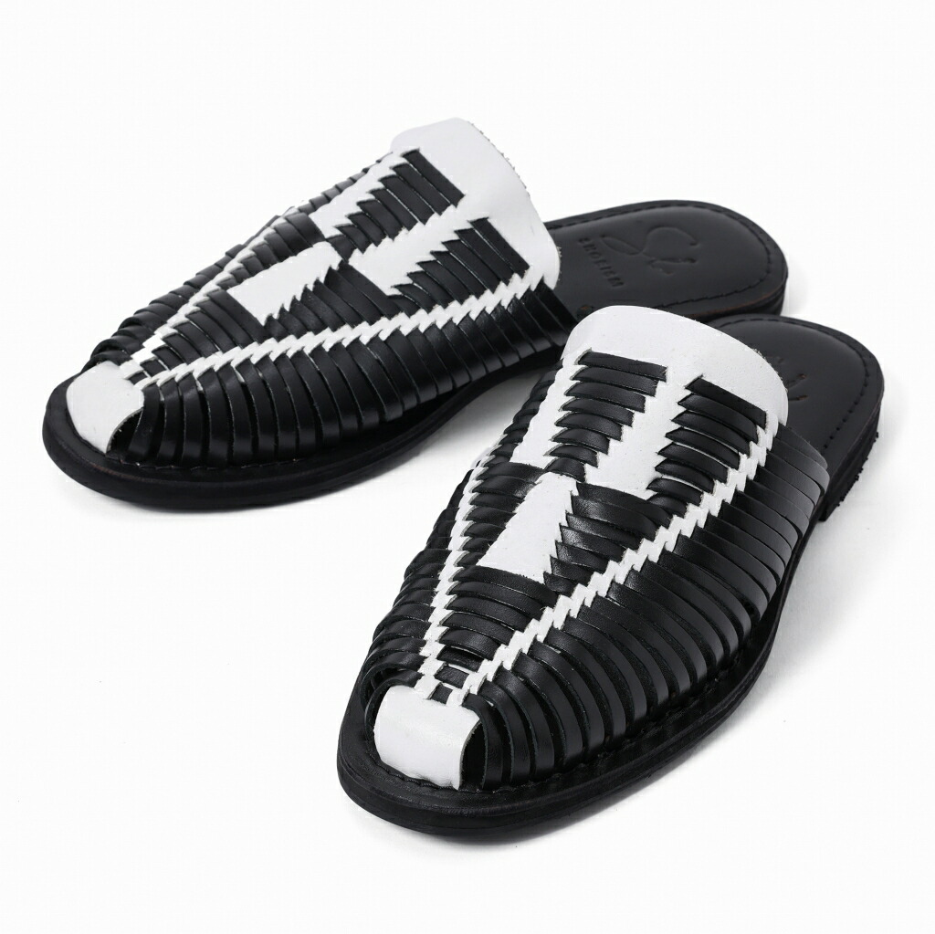 【★ポイント10倍！】 Si -shoeism- DE1504 [ Huaraches Mule ] BLACK MULTIシューイズム ワラッチ ミュール サンダル レザー カジュアル｜SHOEISM