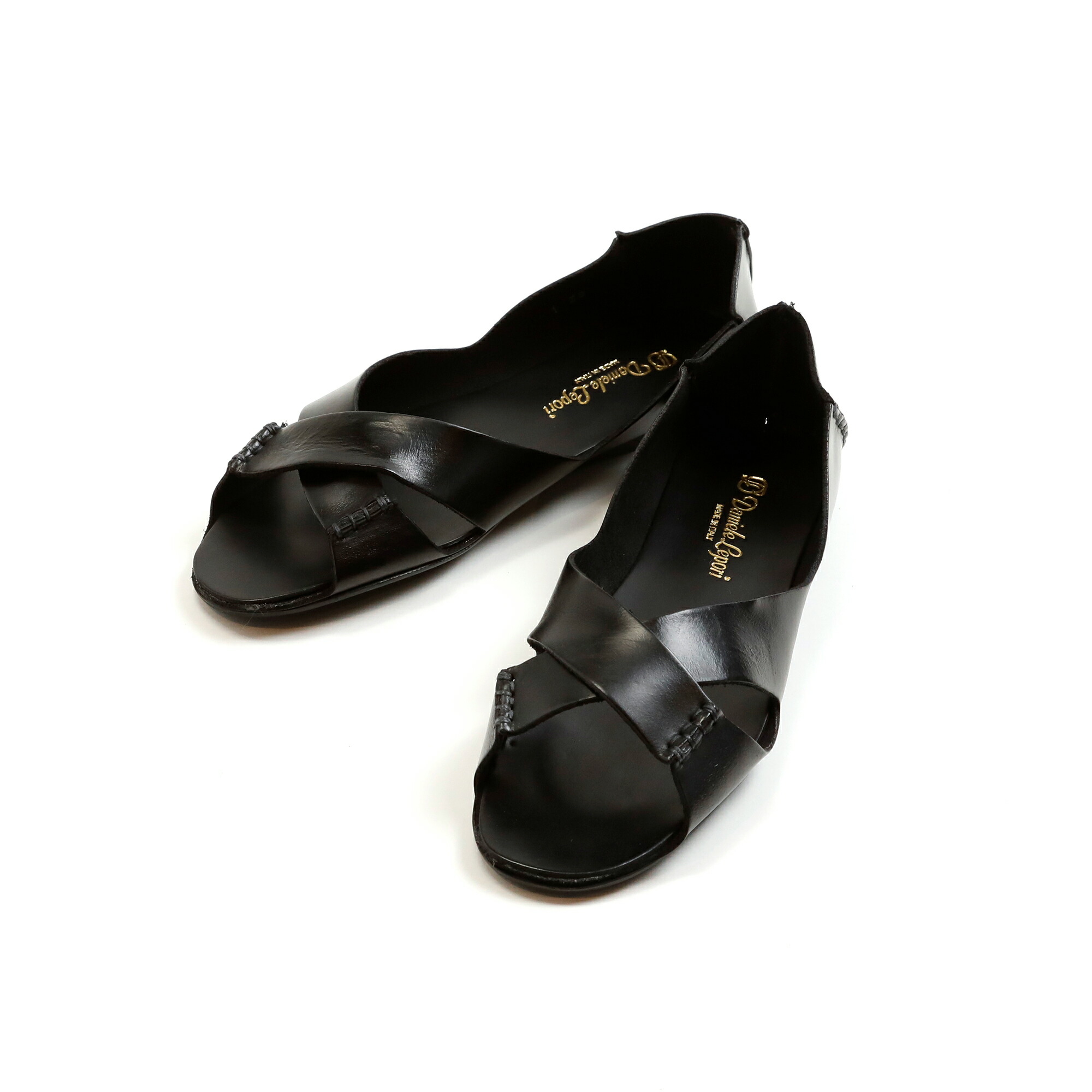 D.LEPORI 1-129S [ Cross Belt Sandal ] DIVE カラー：NERO(BLACK)ダニエレ・レポリ クロスベルト サンダル レディース カジュアル画像