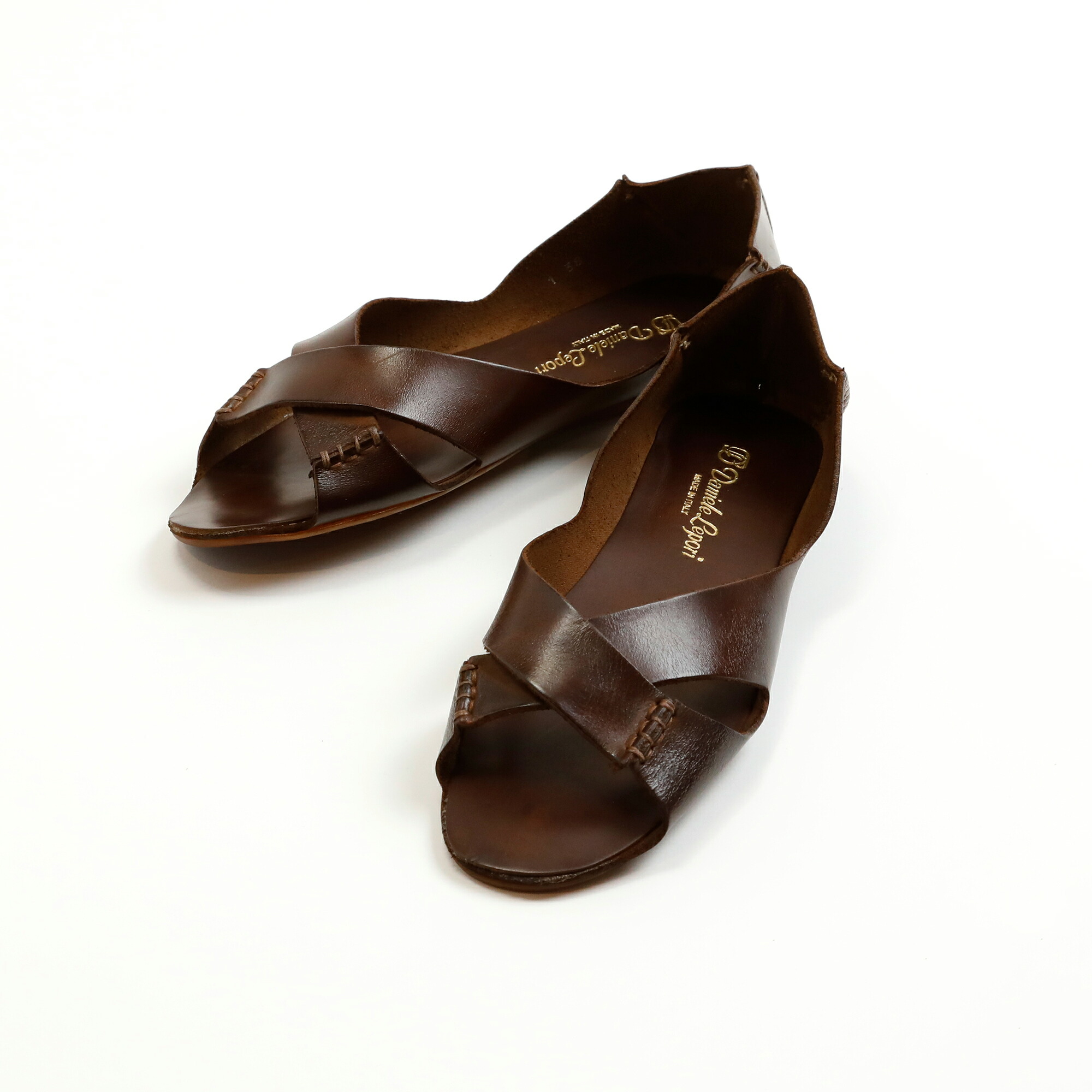 D.LEPORI 1-129S [ Cross Belt Sandal ] DIVE カラー：MARRONE(BROWN)ダニエレ・レポリ クロスベルト サンダル レディース カジュアル画像