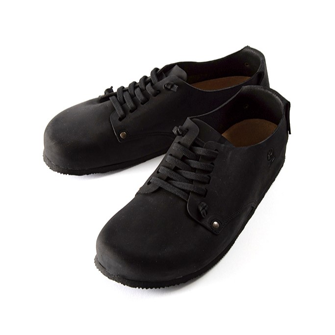 BIOLINE TANUKI [ Elasticlace leather shoes ] INGRASSATO NERO