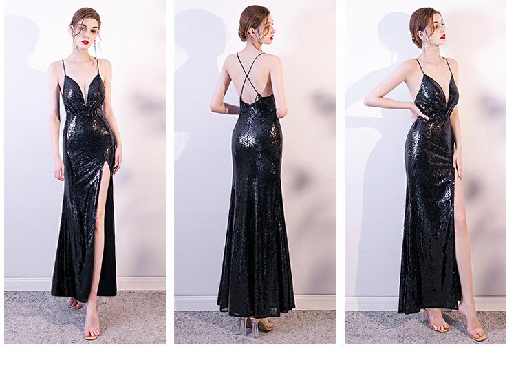 爆売り 楽天市場 送料無料 ナイトドレス ドレス 上品 ワンピース スパーコル キラキラ Vネック 胸元 ロング スリット入り セクシーワンピース タイトドレス タイトワンピース 大人 セクシー キャバワンピ きれいめ パーティードレス モーター ファッション