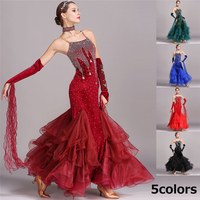 楽天1位 楽天市場 送料無料 社交ダンス衣装 ダンスウェア レディース ワンピース 美ライン モダンドレス ワルツドレス ルンバ サンバ ラテン ダンス 上品 高級感 豪華社交ダンス モダンダンス スタンダード ダンス きれいめ 競技用 練習服 演出 ウェア ステージ