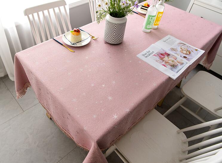 楽天市場 テーブルクロス 星柄 北欧風 テーブルマット 綿麻 きれいめ 可愛い 雰囲気 新生活 引越し テーブルカバー 長方形 正方形 おしゃれ 四季適用 自宅 オフィス ダイニング テーブル 送料無料 ショウエキmarket