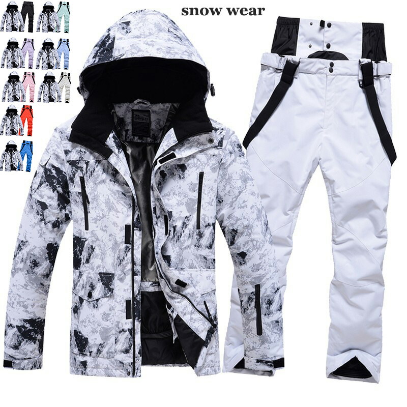 【送料無料】スノーボードウェア メンズ スキーウェア スノーウェア 登山 雪遊び スノボウェア上下セット 防寒 防水防風 暖かい 2点セット ジャケット パンツ サスペンダー セットアップ ボードウェア スノボー スノボーウェア お洒落 新作 大きいサイズ|ショウエキMarket