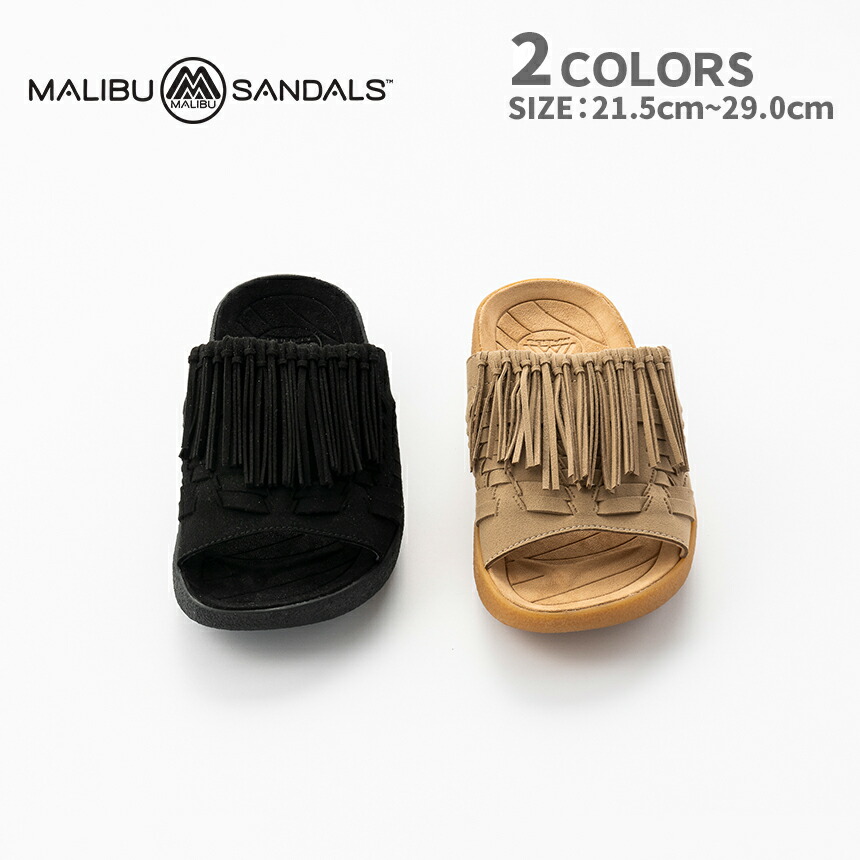 MALIBU SANDALS マリブサンダルズ THUNDERBIRD THATCH SLIDE サンダル ブラック ベージュ画像