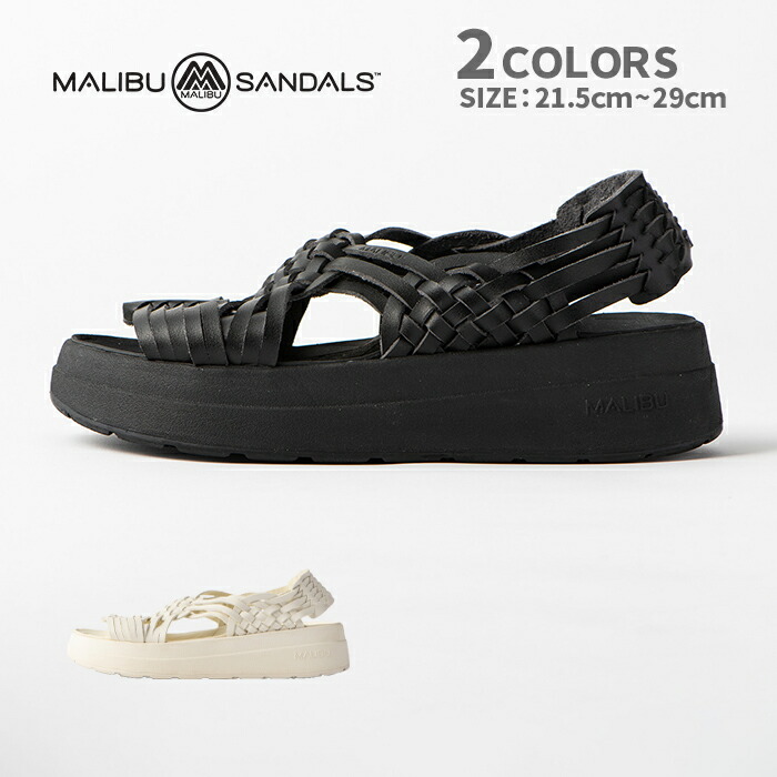 MALIBU SANDALS CANYON PLATFORM 厚底サンダル ウィメンズ メンズ MSP010 プラットフォーム ブラック ホワイト ビーチサンダル レザーサンダル|SHOE LIFE