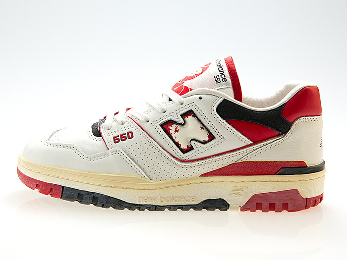 ニューバランス NEW BALANCE BB550VGA メンズ・レディースサイズ 【550 VINTAGE PACK】 WHITE/RED/BLACK ホワイト/レッド/ブラック ワイズD｜ShoeLike