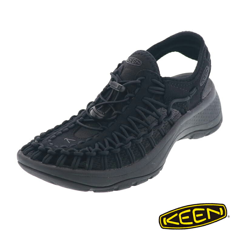 キーン レディース サンダル ユニーク アストリア オープン エア スニーカー 人気 アウトドア シューズ KEEN UNEEK ASTORIA 1027292 BLACK/BLACK ブラック 黒|靴のシューマート