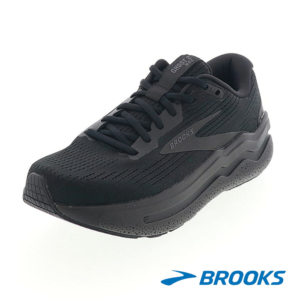BROOKS ブルックス メンズ スニーカー ランニング シューズ Ghost MAX2 ゴーストMAX2 ジョギング ローカット BRM4313-BLK 黒 ブラック|靴のシューマート
