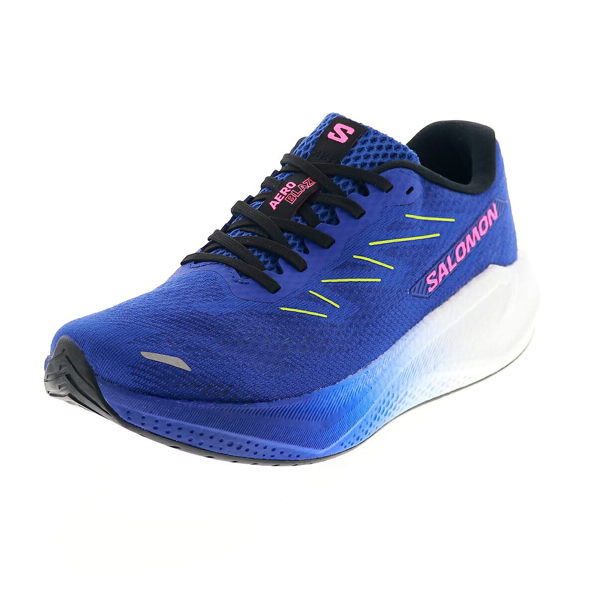 SALOMON サロモン AERO BLAZE 3 メンズ スニーカー 男性用 ランニングシューズ 運動靴 軽量 メッシュ 491056 28 VO ブルーイング/ホワイト/アシッド ライム|靴のシューマート