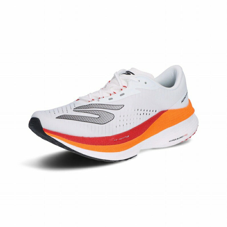 SKECHERS スケッチャーズ メンズ ランニング シューズ エアロ レイザー 246240 WBO Arch Fit ホワイト/ブラック/オレンジ|靴のシューマート