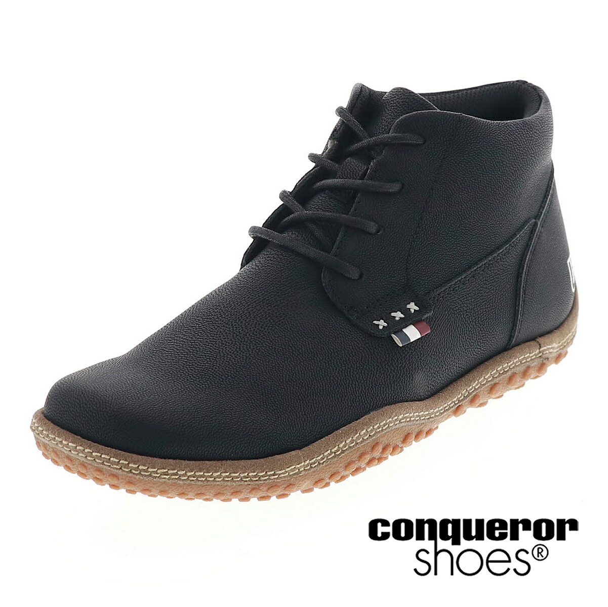 conqueror shoes コンカラー クレスト エスアール メンズ カジュアルシューズ チャッカブーツ 防水 防滑 CREST SR WATER-TEX 92670 ブラック|靴のシューマート
