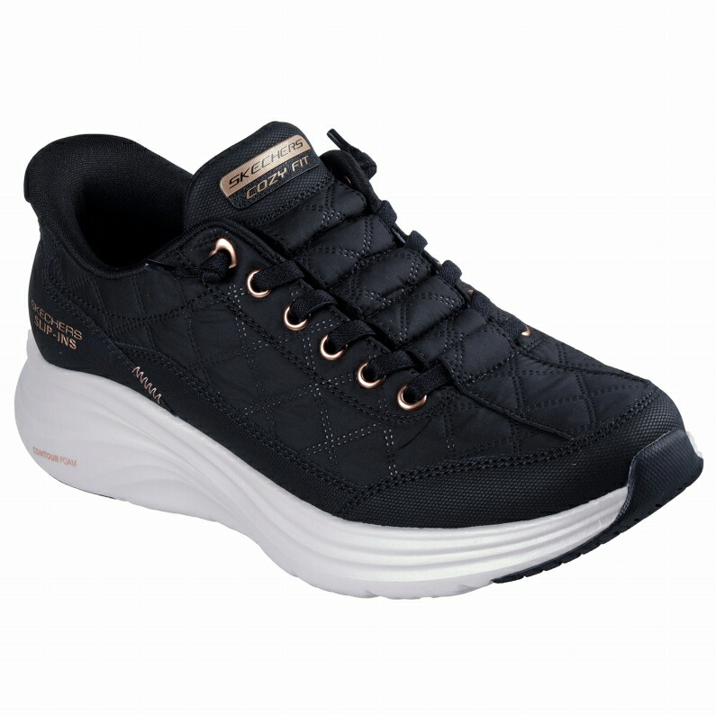 SKECHERS スケッチャーズ スリップインズ コンツアーフォーム - コージーフィット ゴールデン アワー レディース スニーカー 150413 BKRG ブラック/ローズゴールド|靴のシューマート