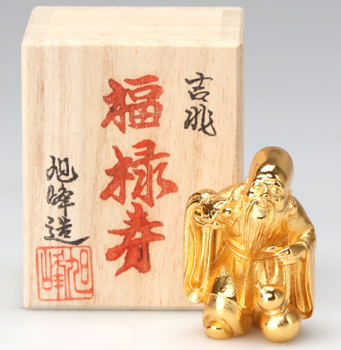 楽天市場】縁起物 置物 七福神〔福禄寿〕シルキーゴールド 日本