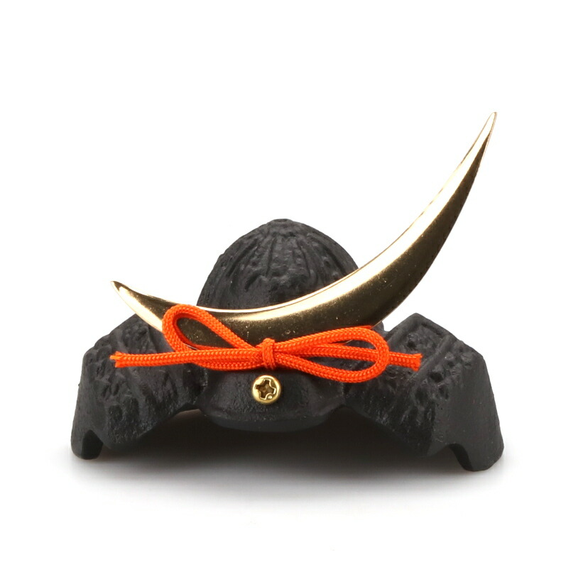 猫武将∠(｀∇´)ゝ白猫(中) 黒甲冑 黒兜(伊達形)（武将猫