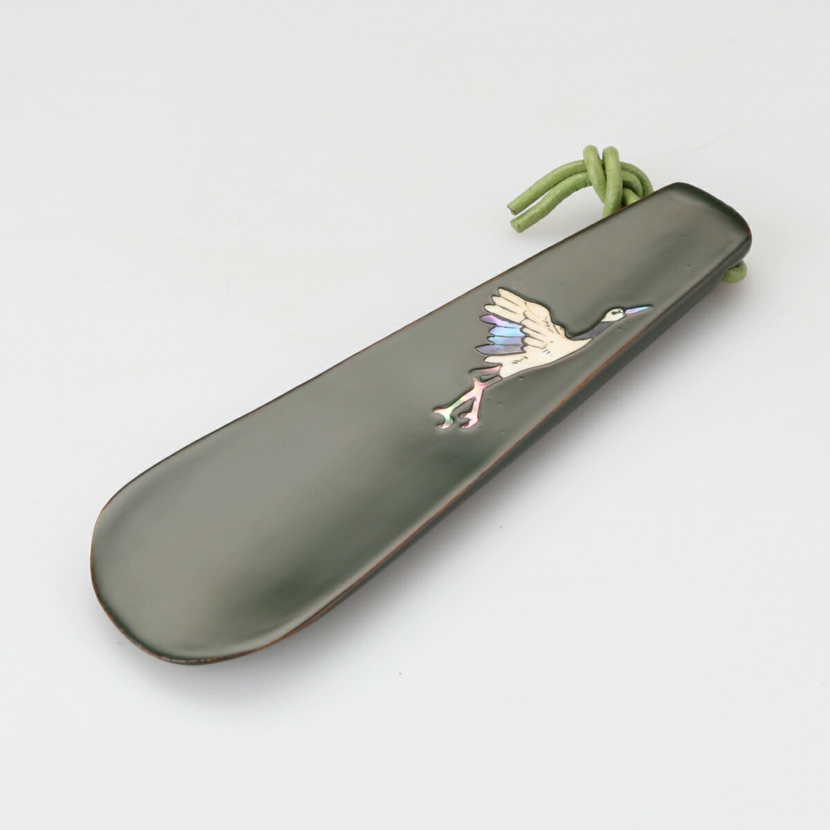 陵丘漆器 靴べら 鶴 翠緑 Hotjobsafrica Org