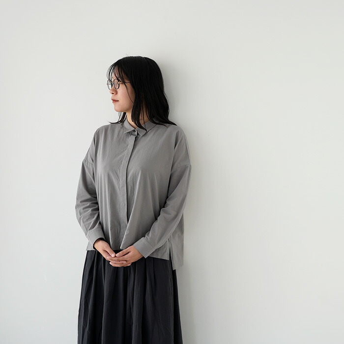 【10%OFFクーポン対象】エヴァムエヴァ トップス evam eva cotton shirt コットン シャツ E261T118 レディース シャツ ブラウス｜hana online-shop店