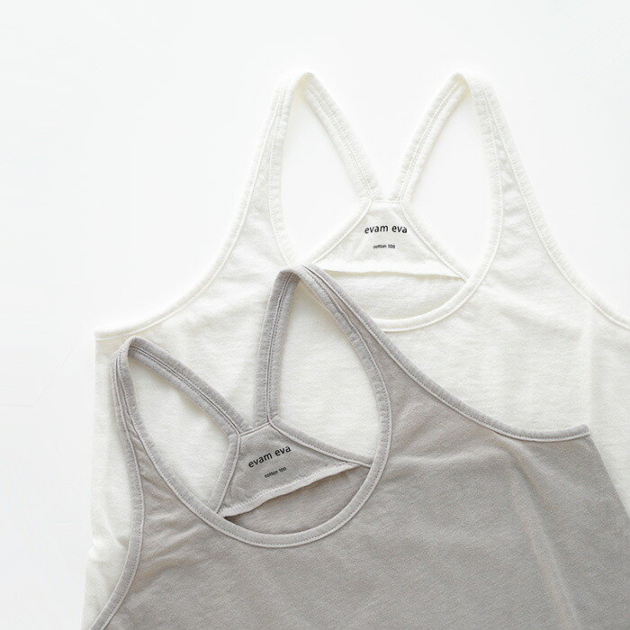 【10%OFF引き換え証客体】evam eva エヴァムエヴァ cotton cut\u0026sew camisole 綿織物 カットソー キャミソール V002C030 レディース 下着類