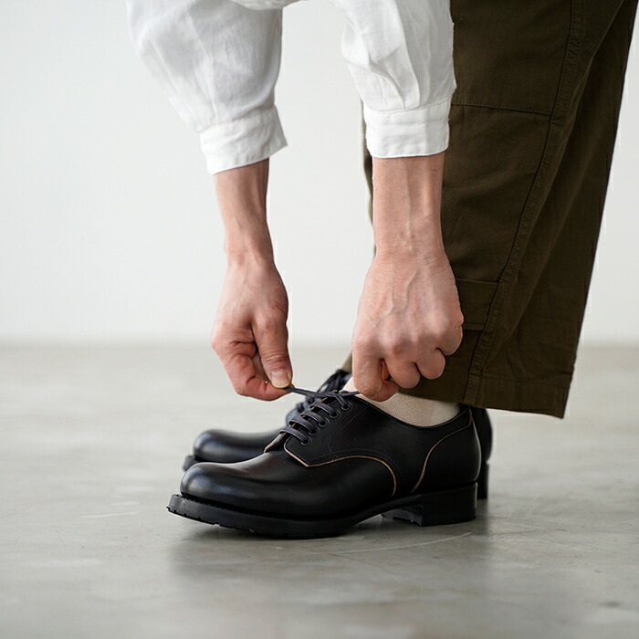 【別注】ショセ クロムエクセルレザー 黒いこと 靴  plus by chausser プリュス バイ ショセ スピード競技引きあげる シューズ パソコン-5021 chromexcel black レディース 靴