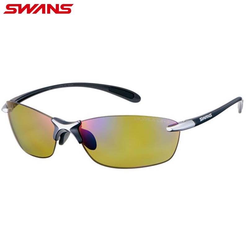 スワンズ メンズ レディース Airless-Leaf fit ULTRA LENS for FISHINGモデル アクセサリー スポーツサングラス アウトドア 釣り 軽量 シルバー 送料無料 SWANS SALF-0168