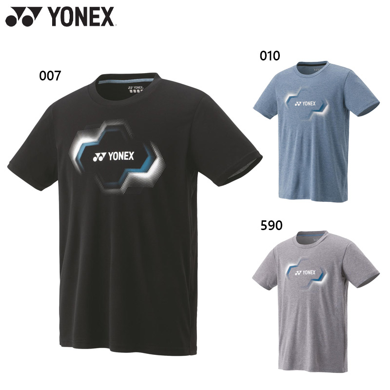ヨネックス メンズ レディース ユニドライTシャツ(フィットスタイル) テニス ウェア 競技 バドミントン 吸汗速乾 ブラック 黒 グレー ブルー 青 灰色 送料無料 YONEX 16806