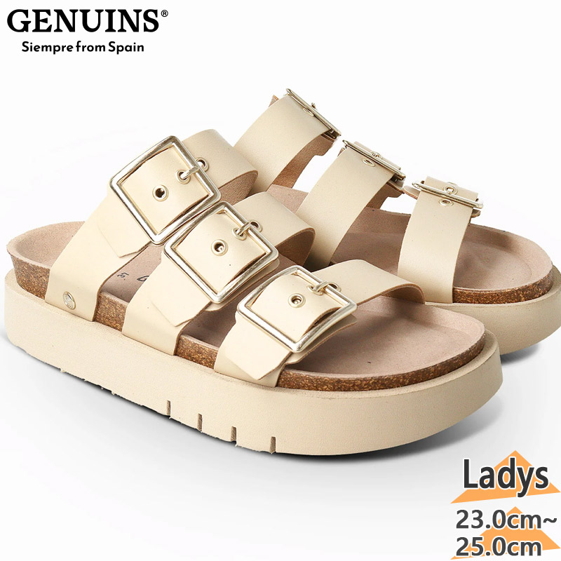 GENUINS レディース CRISTI ジェニュインズ サンダル 靴 シューズ フットベットサンダル エスパニア製 厚底 貨物輸送無料 GENUINS G104212JT