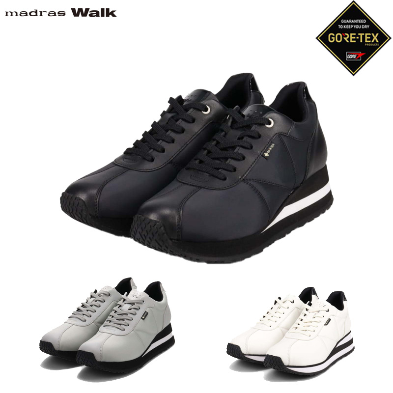 3E 幅ひろい 広々とした マドラスウォーク レディース 【GORE-TEX】マドラスウォーク madras Walk 雨合羽・透湿役立つこと ナイロンスニーカー スニーカー 靴 シューズ 白いこと 白 黒いこと 黒 薄墨色 薄墨色 貨物輸送無料 madras Walk MWL1030