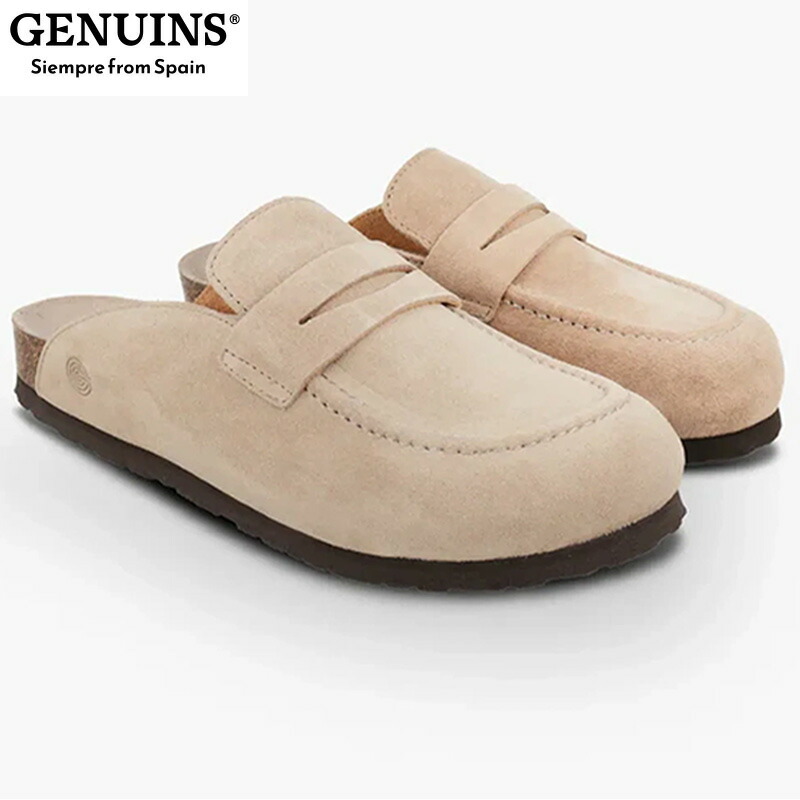 GENUINS メンズ レディース GENUINS LOIS サンダル 靴 シューズ クロッグ サボ モカシンタイプ 軽量 歩きやすい 疲れにくい ベージュ 送料無料 GENUINS G105788