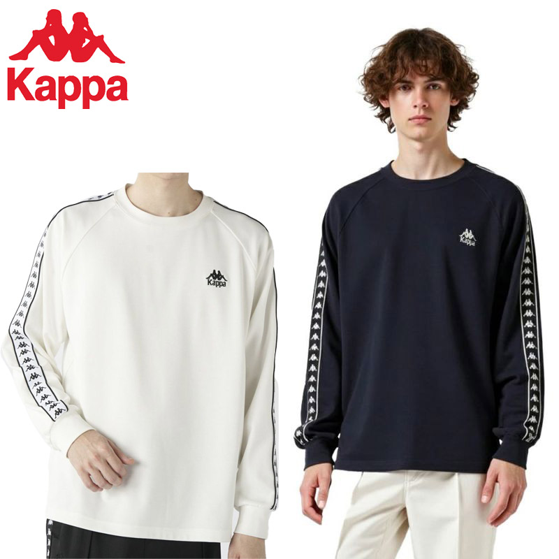 Kappa カッパ ニッキー メンズ バンダ ラグラン長袖Tシャツ アパレル AUTHENTIC ホワイト 白 ネイビー 送料無料 NIKKI 215382
