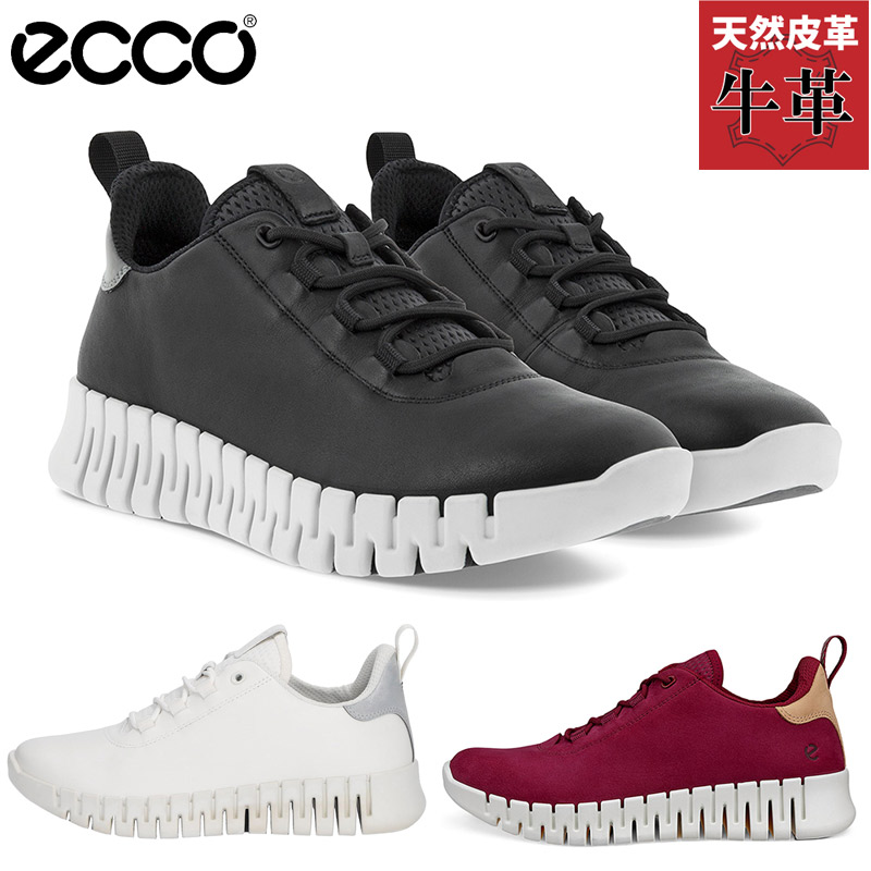 残響音 レディース ECCO GRUUV W スニーカー 靴 シューズ ウォーキング 旅する お出かけ ほっつき歩く 置き目とり捨てる 本革 なめし革スニーカー 分かりやすい 心地好い 白いこと 白 黒いこと 黒 貨物輸送無料 ECCO 218203
