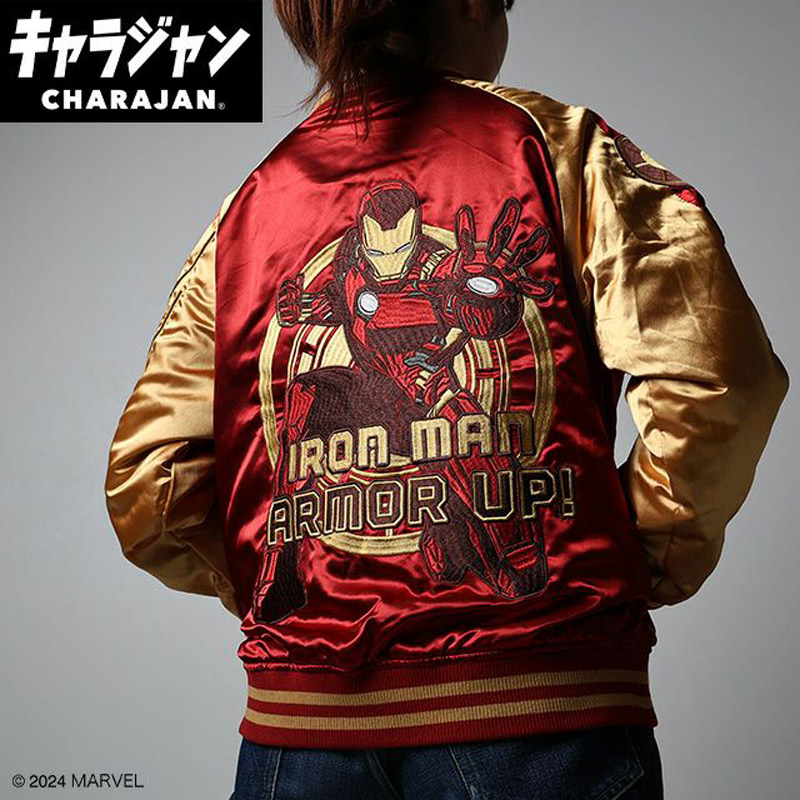 キャラジャン charajan アイアンマン 丸眞 メンズ レディース MARVEL アーマーアップ アパレル マーベル 刺繍 ジャケット レッド 赤 送料無料 MARUSHIN 2505043000 2505047100