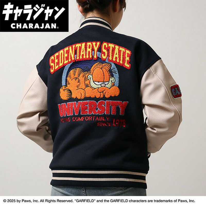 キャラジャン charajan 丸眞 メンズ レディース Garfield レスティングガーフィールド 御召しもの スタジャン あたたかい 刺しゅう 上衣 貨物輸送無料 MARUSHIN 3995003400 3995003600