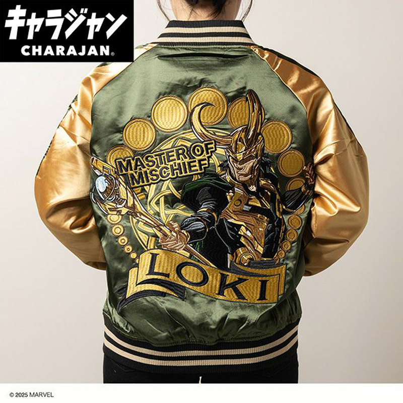 キャラジャン charajan 丸眞 メンズ レディース MARVEL ロキ マスターオブミスチーフ アパレル マーベル アメコミ 刺繍 カーキ 送料無料 MARUSHIN 2505043500