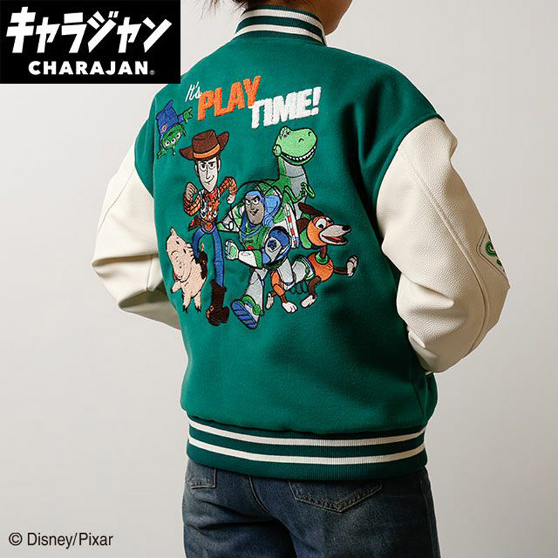 キャラジャン charajan 丸眞 メンズ レディース トイ・ストーリー イッツプレイタイム アパレル ディズニー pixar Disney スタジャン グリーン 緑 送料無料 MARUSHIN 2335074500 2335077000