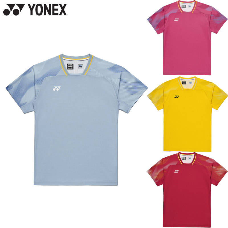ヨネックス メンズ ゲームシャツ テニス 競技 ウェア 半袖 Tシャツ ソフトテニス UVカット 快適 ストレッチ性 吸汗速乾 動きやすい 部活 クラブ ブルー レッド 青 赤 イエロー ピンク 黄色 送料無料 YONEX 10733