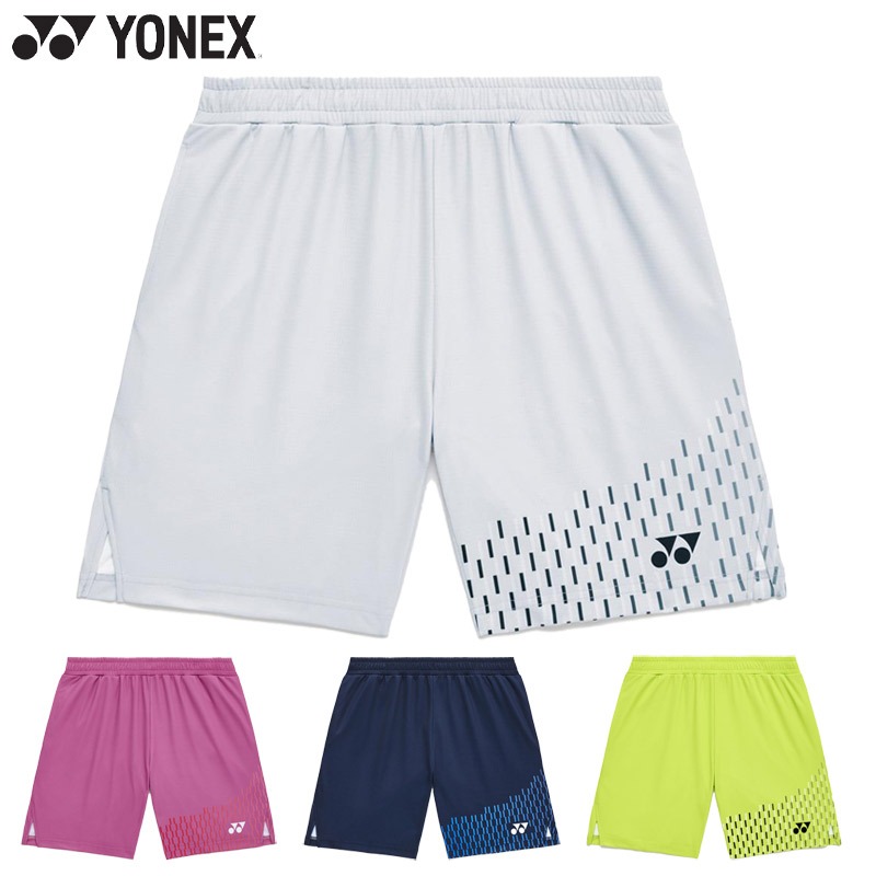 ヨネックス メンズ メンズニットハーフパンツ テニス ウェア 競技 バドミントン UVカット 吸汗速乾 ストレッチ 制電 運動 グレー ネイビー ピンク グリーン 灰色 緑 送料無料 YONEX 15241
