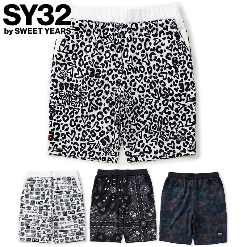 SY32 メンズ RASH GUARD GRAPHIC SHORT PANTS アパレル ボトムス ショートパンツ ラッシュショーツ カジュアル ホワイト 白 ブラック 黒 送料無料 SYthirty-two 32-26SN1-45｜シューズ愛ランド　店