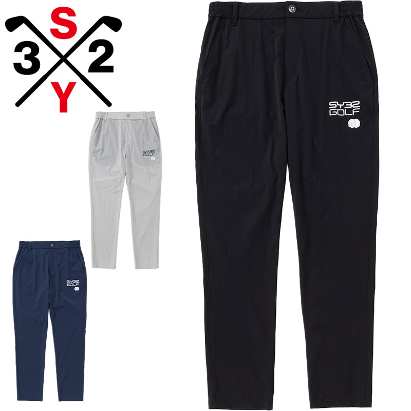 SY32 メンズ MINI DOT LIGHT STRECH LONG PANTS アパレル ゴルフ ボトムス ロングパンツ ストレッチ 吸水速乾 冷感 運動 スポーツ ブラック 黒 グレー ネイビー 灰色 送料無料 SYthirty-two SYG-26S1-50