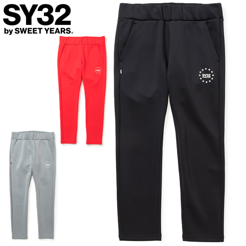 SY32 メンズ DOUBLE KNIT SKINNY PANTS アパレル カジュアル トレーニング ボトムス ロングパンツ 運動 スポーツ ブラック 黒 グレー ピンク 灰色 送料無料 SYthirty-two 32-26SN1-04|シューズ愛ランド 店