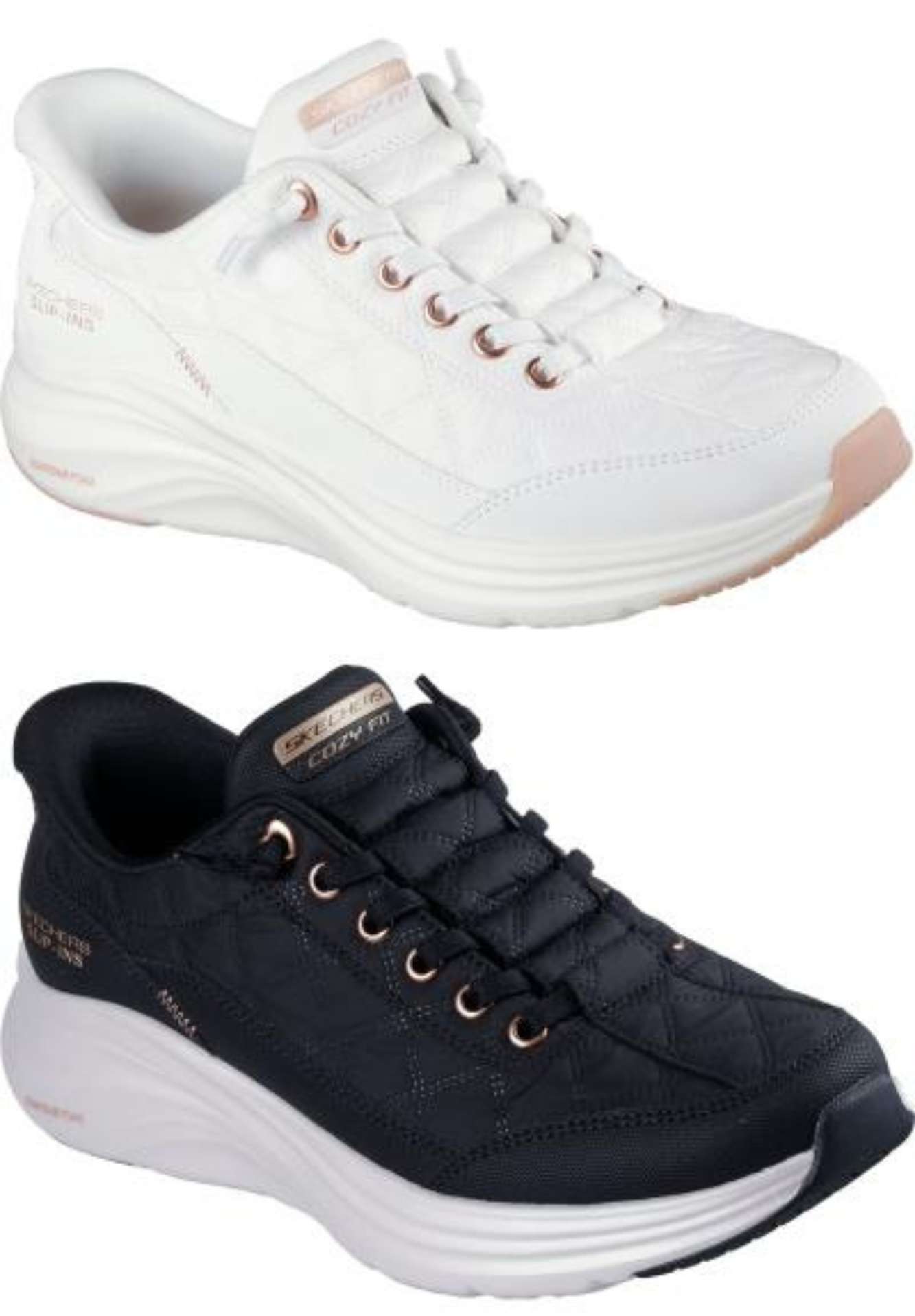 SKECHERS Slip-ins CONTOUR FORM-GOLDEN HOUR 150413 スケッチャーズ スリップインズ：コンツアーフォーム - コージーフィット ゴールデン アワー BKRG黒いこと/さくら色/ゴールド WTRG 白いこと/さくら色/ゴールド 22.0～26.0珊 WOMENS ウィメンズ レディス 予防医学吊りひも スリッポン