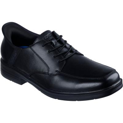 Skechers Slip-ins CASWELL-ALFIE 205220 スケッチャーズ スリップインズ:キャスウェル-アルフィー Relaxed Fit リラックスドフィット 3E好いかげんに 幅ひろい BLK 黒いこと MENS メンズ  スピード競技繰り上げる 吊りひも靴 革靴