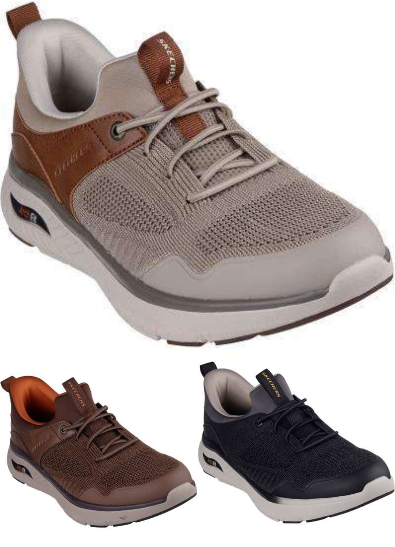 SKECHERS Slip-ins ARCH FIT CROSSER-EMERIC 205340 Relaxed Fit スケッチャーズ スリップインズ リラックスドフィット:アーチ クロッサー-エメリック MENS メンズ BLK ブラック BRN ブラウン TPBR トープ/ブラウン 24.5cm~28.0cm 幅広 3E相当