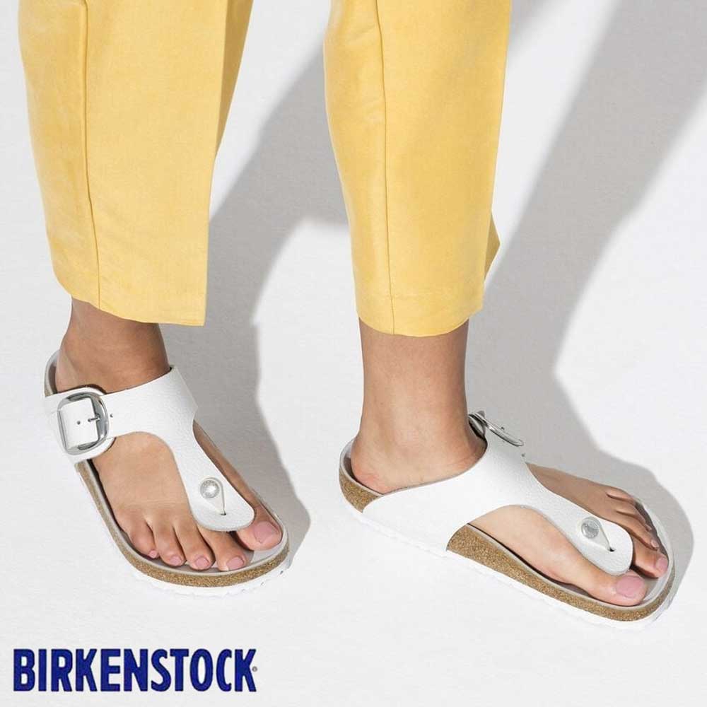BIRKENSTOCK ビルケンシュトック Gizeh Big Buckle（ギゼ ビッグバックル） ホワイト 1018885 （レギュラーフィット 幅広）天然皮革 レディース サンダル トング ミュール クロッグ コンフォート ドイツ製「正規品」 「靴」